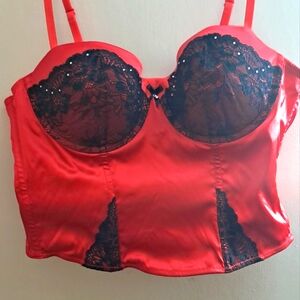 Red Lace Bustier Top